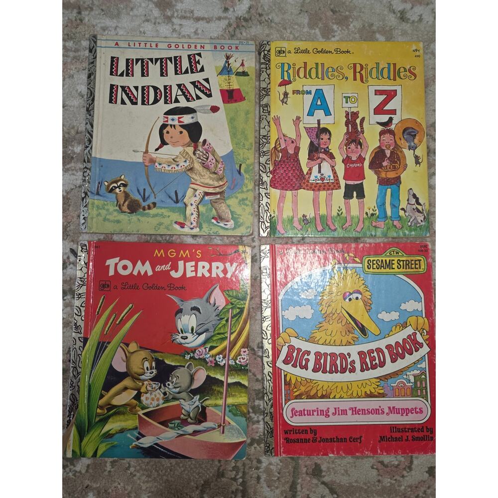 Set of 4 Little Golden Books-Little Indian and more